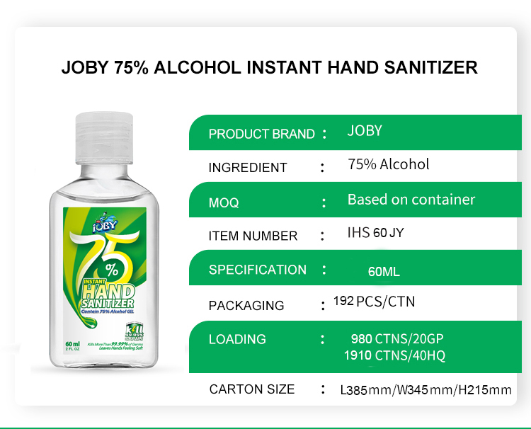 2 OZ (60ML) Alcohol Hand Sanitizer Gel