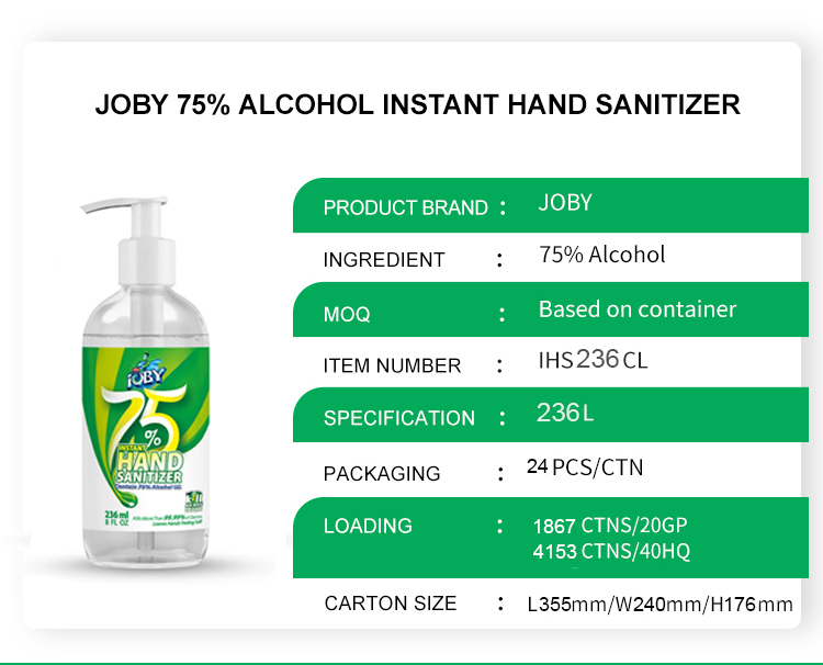 8 OZ (236ML) Waterless Instant Hand Sanitizer