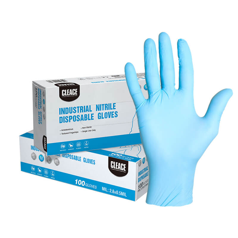 CLEACE Disposable Blue Nitrile Gloves
